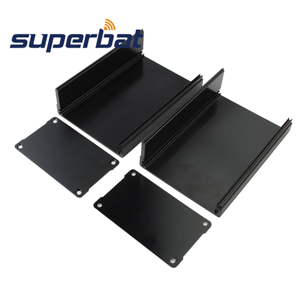Superbat 1.81&quot;*2.99&quot;*4.33&quot; Al Black Junction Box Extruded Aluminum Enclosure Case Electronic Instrument PCB 46*76*110mm (H*W*L)