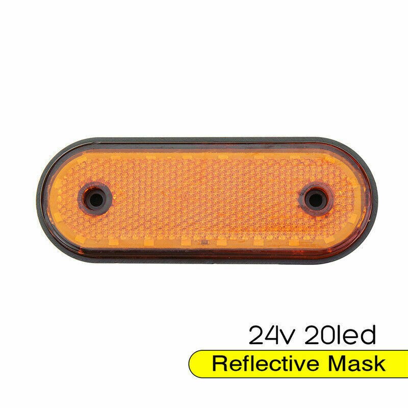 2x 20-LED Amber Turn Signal Side Marker Lights – Clear Lens, Rectangle – Universal For Trailers, Trucks, Boats