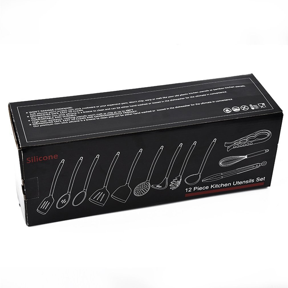 12 Piece Silicone Kitchenware Set With Hollow Stainless Steel Handle Protect Your Cookware Ergonomic