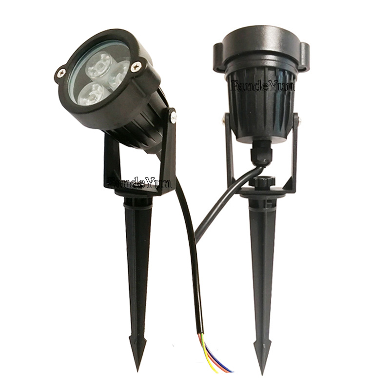 Utomhus trädgård landskapslampa  ac220 v 110v dc12v led gräsmatta lampa vattentät belysning led-lampa trädgårdsgång spotlight 3w 6w