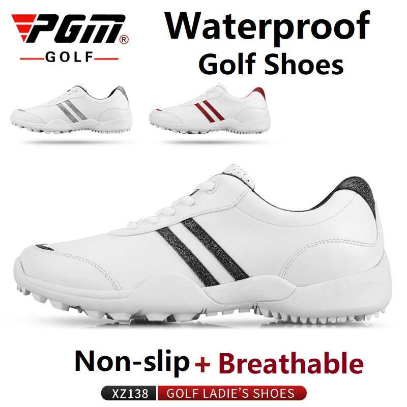 PGM Women Golf Shoes Anti-slip Breathable Golf Sneakers Ladies Super Fiber Waterproof Shoes Outdoor Sports Leisure Trainers