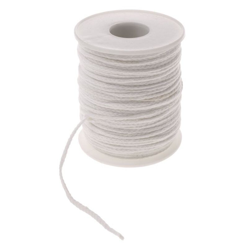 Cuerda de algodón de 61m para fabricación de velas, mecha de vela Natural trenzada, mechas para Carretes de fabricación de velas, accesorio de lámpara de aceite DIY, 1 rollo