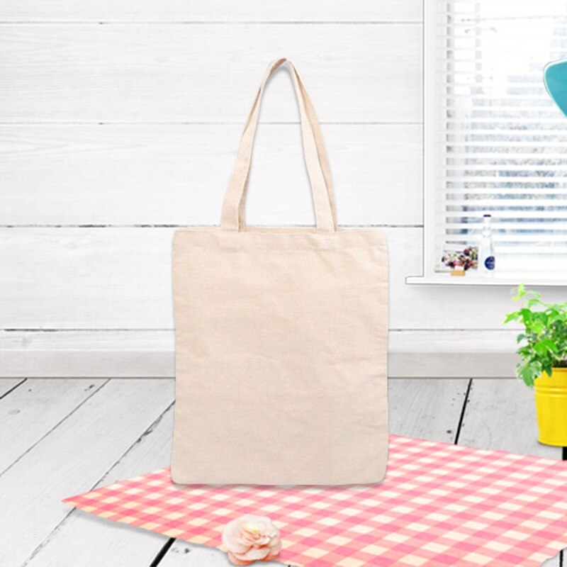 Blank Pattern Canvas Shopping Bags Eco Reusable Foldable Shoulder Bag Handbag Tote Cotton Tote Bag Custom