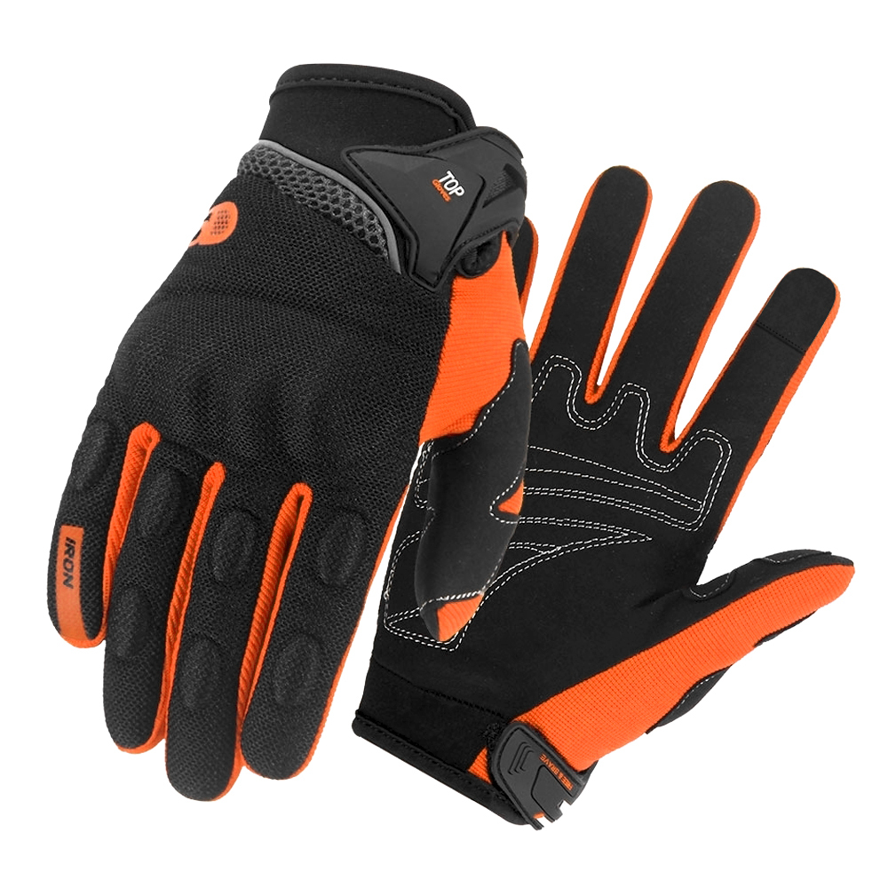 Vollfinger-Motorradhandschuhe, Touchscreen, Moto-Cross, atmungsaktiv, Rennhandschuhe, Motorrad, Fahrrad, Radfahren, Reiten, Schutzhandschuh: Beige / XL
