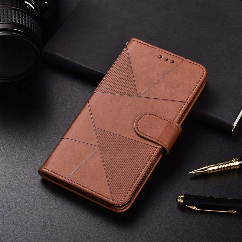 Etui do Samsung Galaxy A03 etui z klapką skórzane etui na karty skóra ochronna do Samsung A03 A 03 okładka książki Funda: S3-Brown