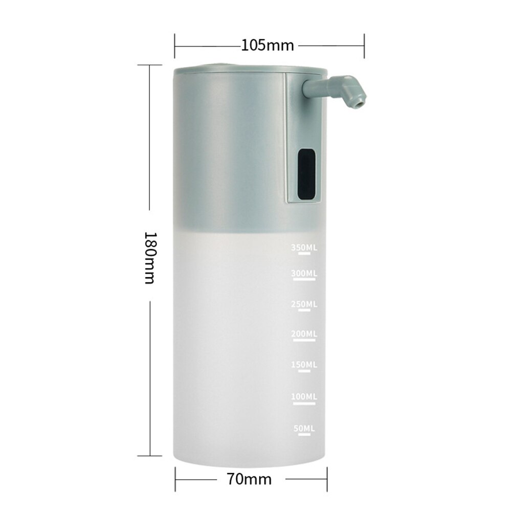 350ml Automatic Infrared Induction Sensor Foam Soap Dispenser Smart Touchless Hand Cleaner Washer Pump Hand Sanitizer Bottle: Grey C