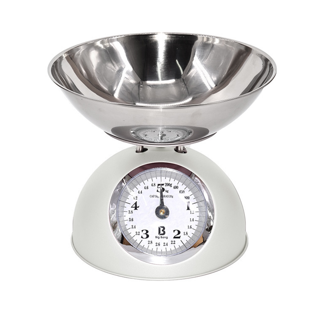 5kg Measuring Tool Stainless Steel Kitchen Scale Easy Read With Bowl Restaurant Baking Food Weighing Home Mechanical Type Retro