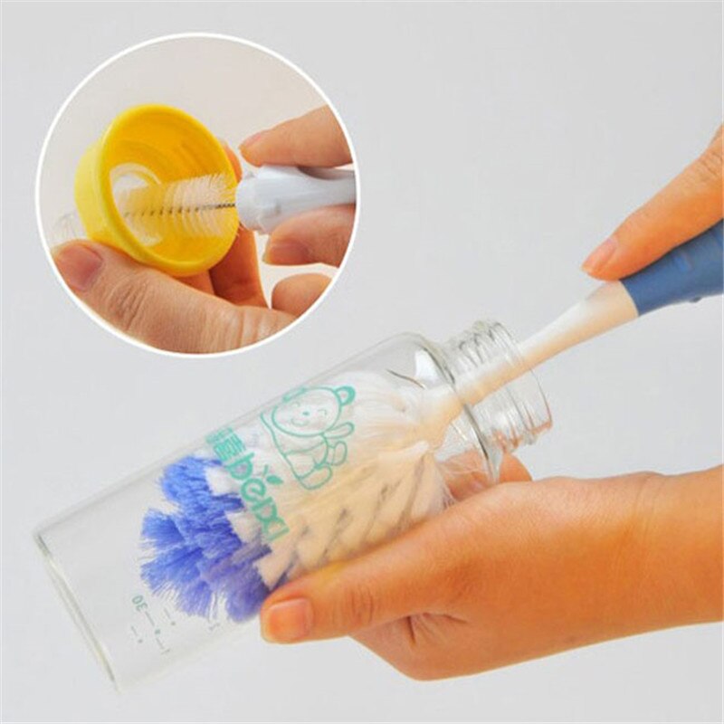 2 In1 Baby Bottle Brushes Nipple Brushes Spout Tube Teat Sponge Baby Feeding Bottle Cleaning Brush Multifunction Brush