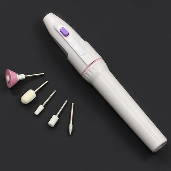 5 bitars elektriska nagelfilsborrsats tips manikyr tånagel pedikyr salong pennform set elektrisk manikyr nagelfilsborr