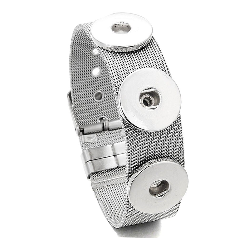 Stainless Steel Bracelet Snap Button Bracelet Bangle for Women Fit 12mm or 18mm Snap Buttons Interchangeable Charm Jewelry: Red