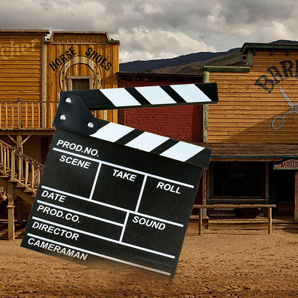 Director de película de vídeo pizarra de la tablilla de la película corte Prop negro blanco aplaudir palo claqueta de escena de tiro maestro de arte