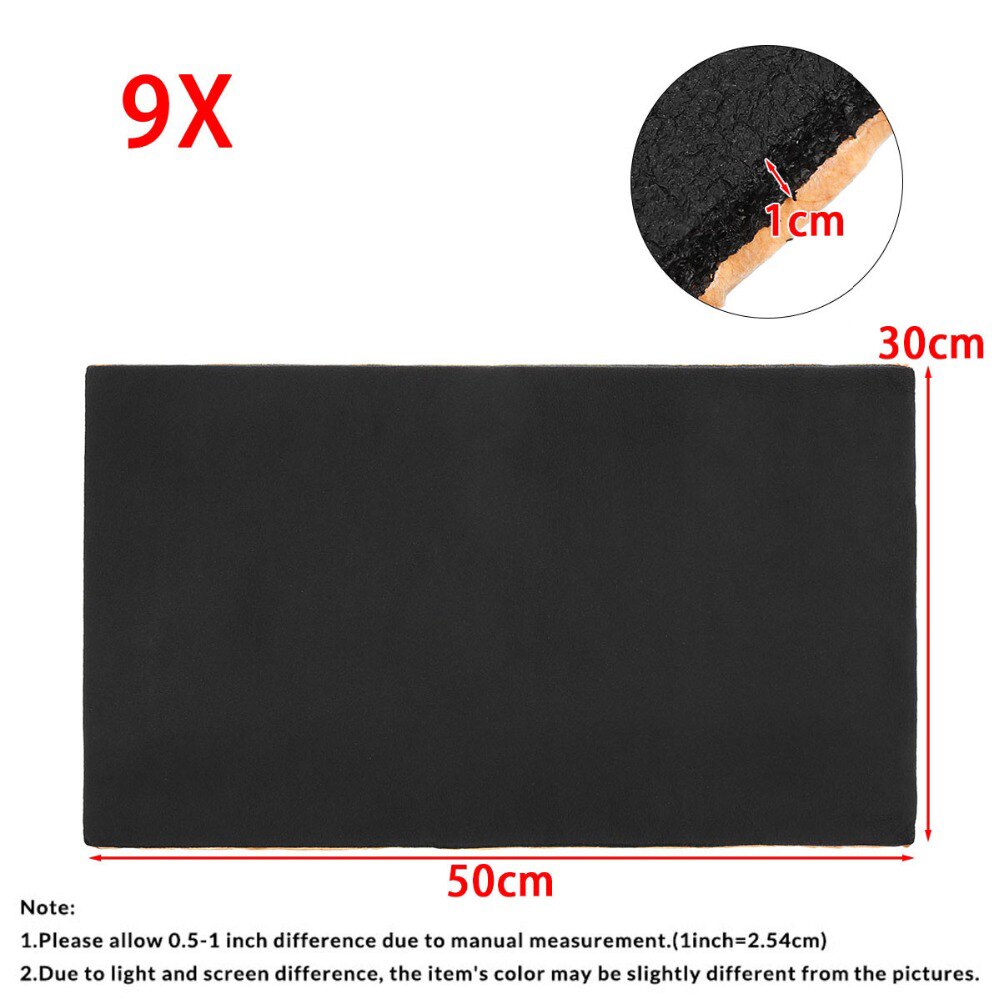 9X 1Cm 0.6Cm Auto Sound Deadener Mat Geluidsisolerende Motorkap Isolatie Deadening Motor Firewall Warmte Schuim Katoen sticker 30x50cm