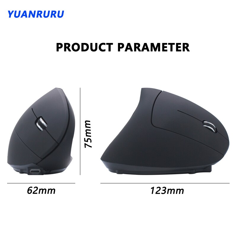 Wireless Bluetooth Mouse Ergonomic Optical 2.4G 800/1200/1600DPI Rechargeble Light Vertical Mice Gaming Mouse Gamer