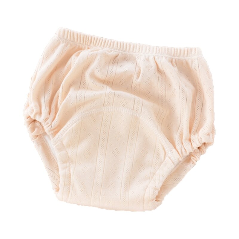Baby Toddler Toilet Potty Training Pants Padded Reusable Waterproof 4 Layers Nappies Diapers Underwear: Beige / M