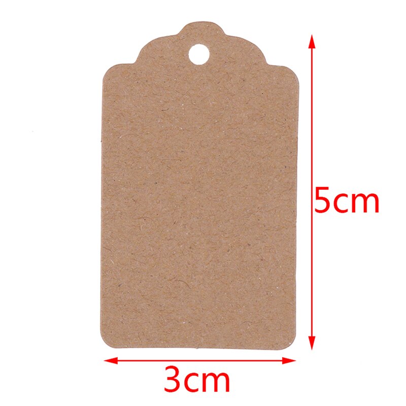 100Pcs/Lot 3cmx5cm Cards Blank Kraft Jewelry Price Label Kraft Paper String Price Tags With String 20m