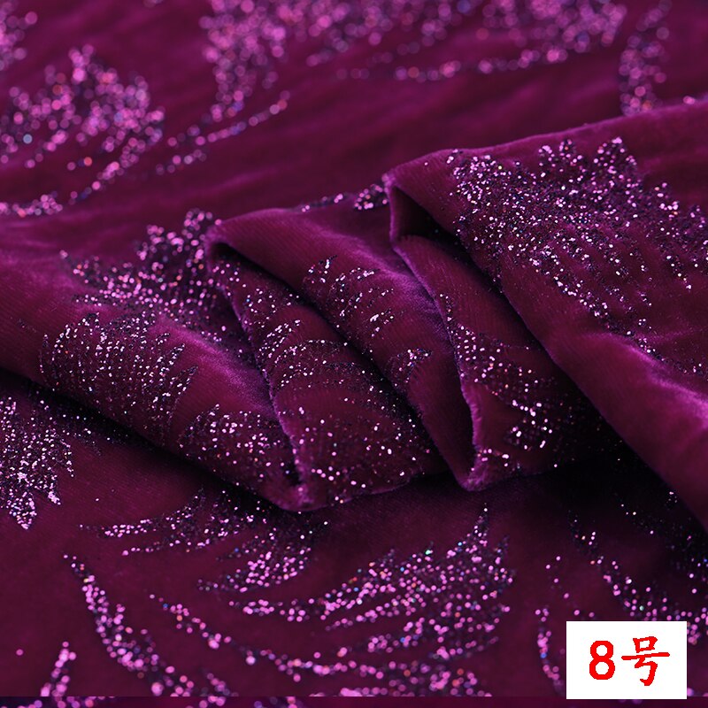 Bronzed natural mulberry silk velvet fabric for dress per meter thickening dress velvet fabric silk cloth material: 8