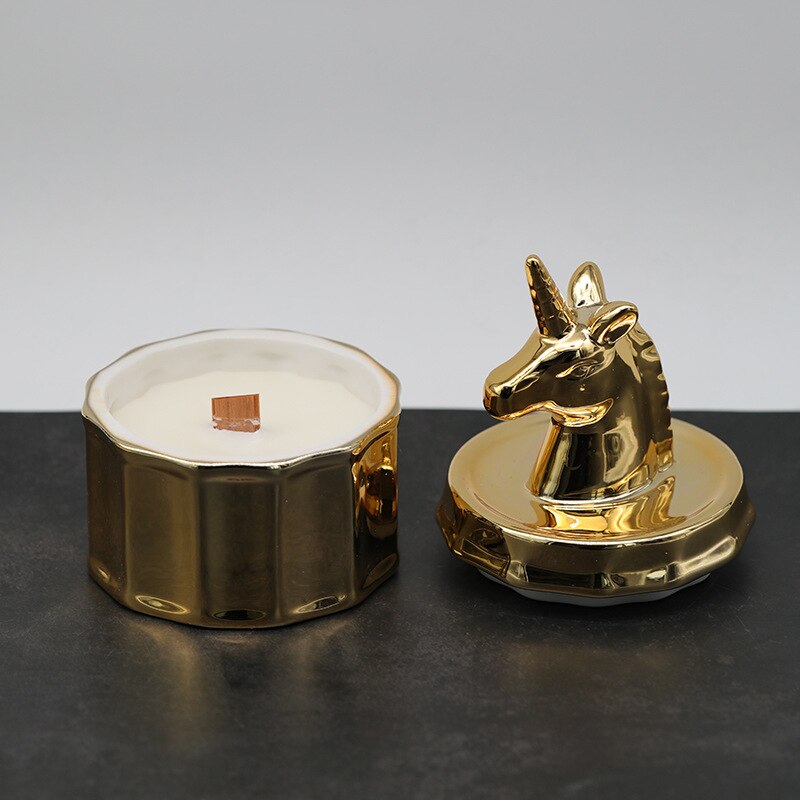 Candle cup gold-plated scented candle ceramic cup handmade candle DIY material container empty