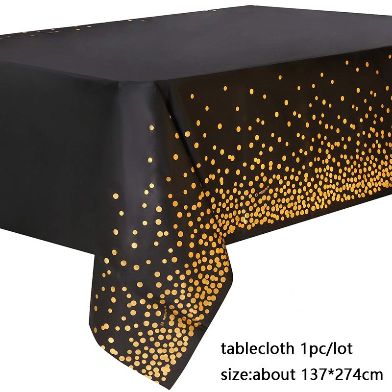 Nappe de Table à Pois Or, Rose et Argent de Décoration, Nappes Dorées d&#39;Anniversaire d&#39;Adultes, de Fête, Fourniture de Mariage, 137x274cm: E