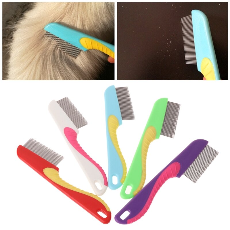 Comb Dense Teeth Massage Clean Hair Stainless Steel Animal Grooming Brushes