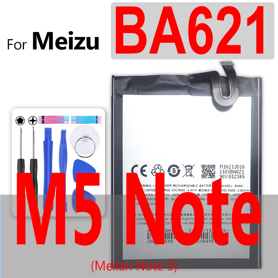 4000mAh BA621 Batterie For Meizu Note 5 Battery meilan note 5 M5 note M621N M621Q M621H Bateria Batterij Accumulator