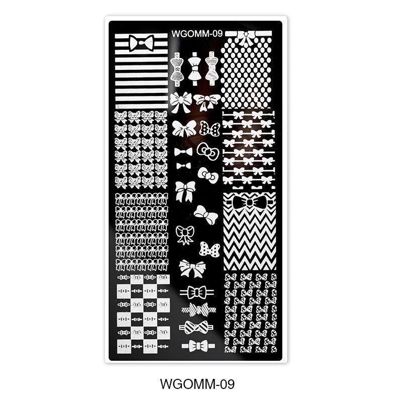 1pc Marmer Rook Mandala Nail Stempelen Platen Stempelen Lijn Bloem Nagels Nail Beelden Blad Manicure Nail Art Set: 9