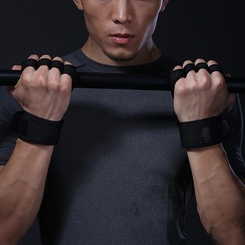 Fitness sport vægtløftning handsker silikone anti-slip træning halv finger handsker crossfit gymnastik greb håndflade beskyttelse