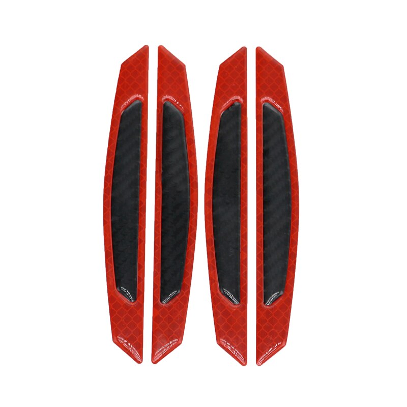 MotoLovee Car Sticker 3D Carbon Fiber Sticker Car Door Protection Sticker Decal Reflective Strip Warning Car Styling Accessories: red black