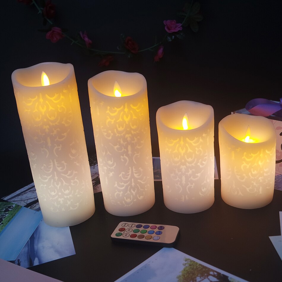Wireless remote led candle made by paraffin wax,flameless candle light for Christmas year home decorative,wedding decoration