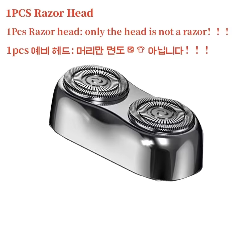 Mini Electric Shaver Dual Head Waterproof Type-C Rechargeable Shaver Travel Rotary Razor Men's Portable Hair Beard Trimmer Tool: WHITE