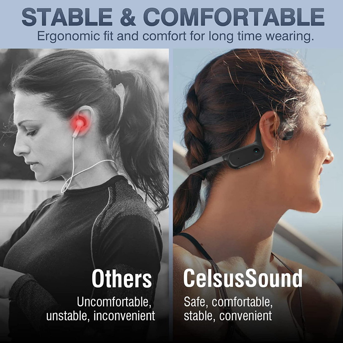 Auriculares inalámbricos de conducción de aire, audífonos estéreo HiFi para deporte y correr, resistentes al agua y al sudor, IP54