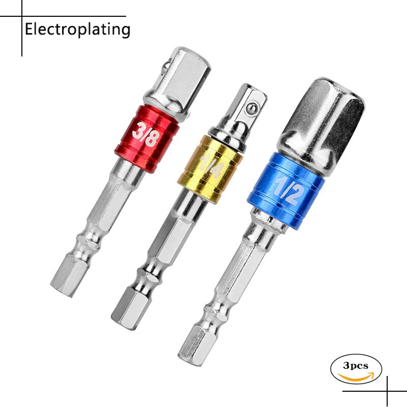 1/4 3/8 1/2 Socket Adapter Electric Drill Bit Scre... – Vicedeal