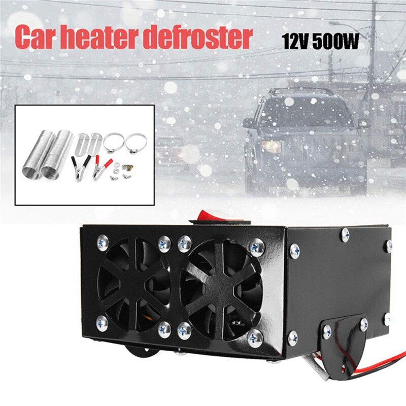 12v 500w bilvarmer kit, høj effekt bil tørretumbler elektrisk blæservarmer hurtig opvarmning afrimning til bilvind vinter