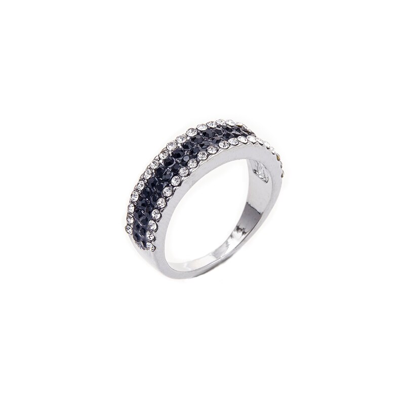 Prachtige Prachtige Ronde Zwarte Zirkoon Ring Vrouwen Exclusieve Nobele Romantische Luxe Banket Charme Sieraden