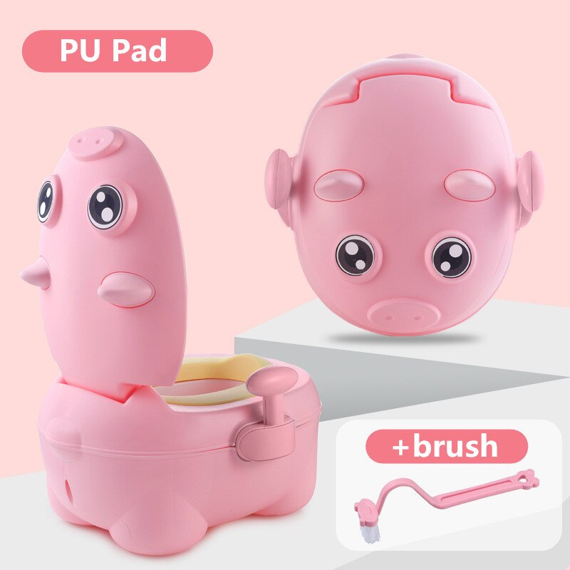 Tegneserie gris baby pottetrening sete baby takrenne toalett låve toalett trener sengepanne bærbar toalett rygg urinal til låve: Armlene rosa pu pute