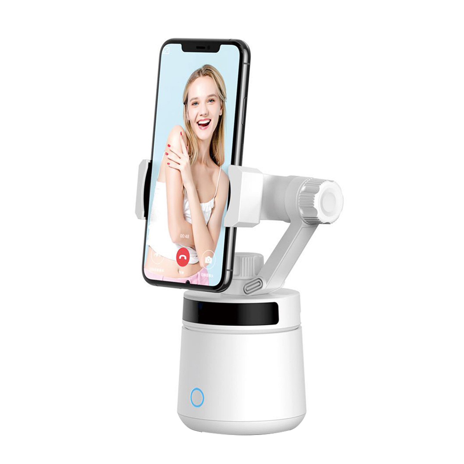 360 grad Drehen Smartphone Halterung Einfach Installieren Multifunktions Vlog Schießen Schreibtisch Einstellbar Geschwindigkeit Clever Selfie Stock: Weiß