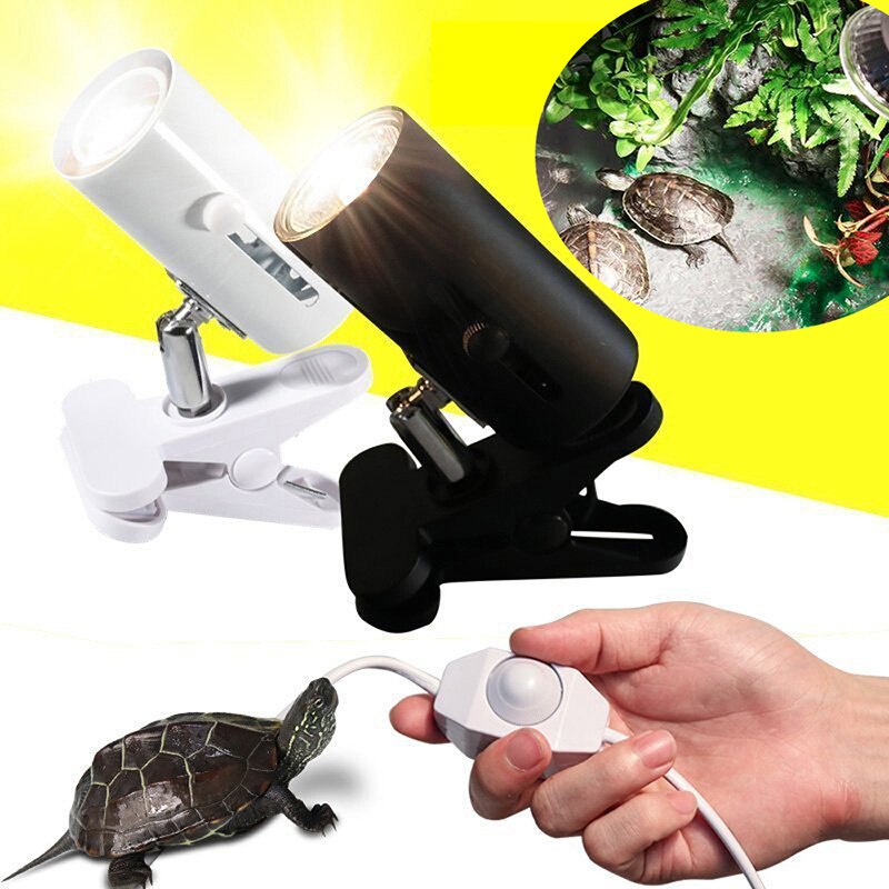 Tortoises Lizard Lighting 220V UVA+UVB 3.0 Reptile Lamp Kit with Clip-on Ceramic Light Holder Turtle Basking UV Heating Lamp Set