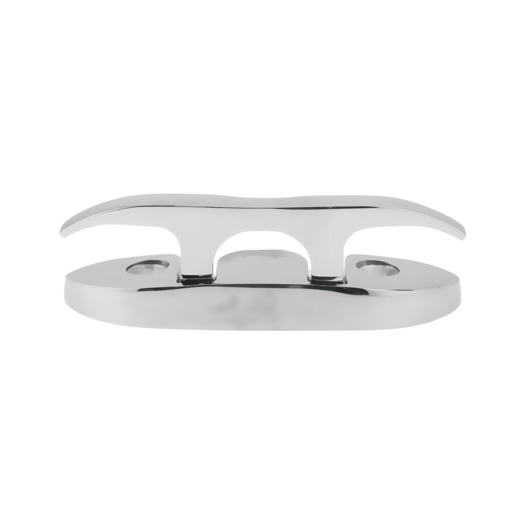 Folding Cleat Mount Mooring Deck Cleat Dock Anchor Clamp Polished 316 Marine Stainless Steel Boat Hardware - 4-1/2inch