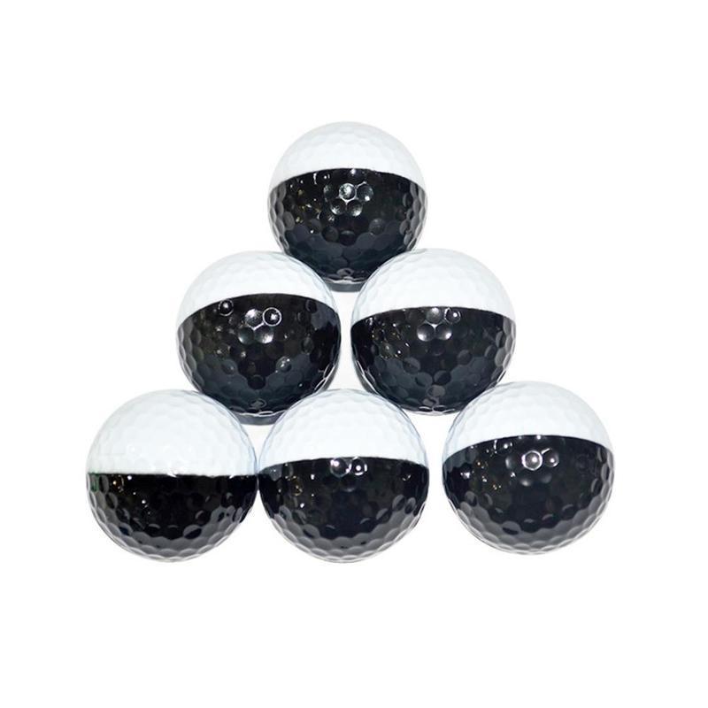 6Pcs/Set Of Golf Practice Balls Black And White Synthetic Balls Entainment Two Golfing Piece Practice Resin Rubber Outdoor F7Z1: Default Title