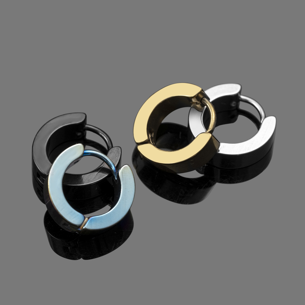 1 Paar Anti-Allergisch Titanium Stalen Oorbel Punk Rock Stud Oorbellen Mannen Mode-sieraden Vrouwen Kleine Cirkel Ronde Stud oorbellen