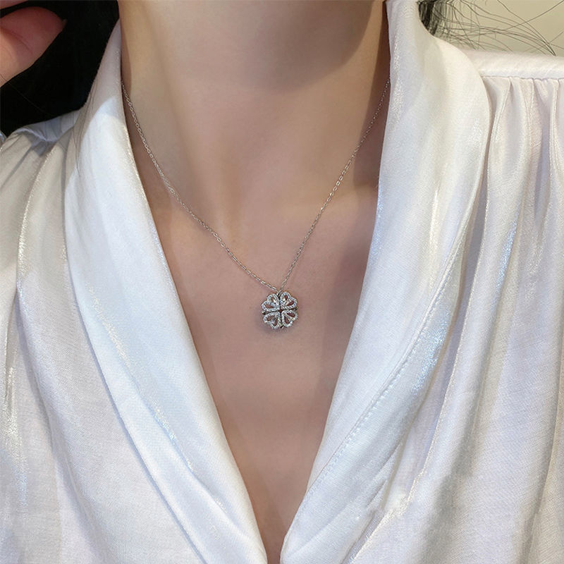 modisch Glück vier Kleeblatt Anhänger Halskette Luxus für Frauen Männer Liebe Halskette Öffnende Halsband Schmuck