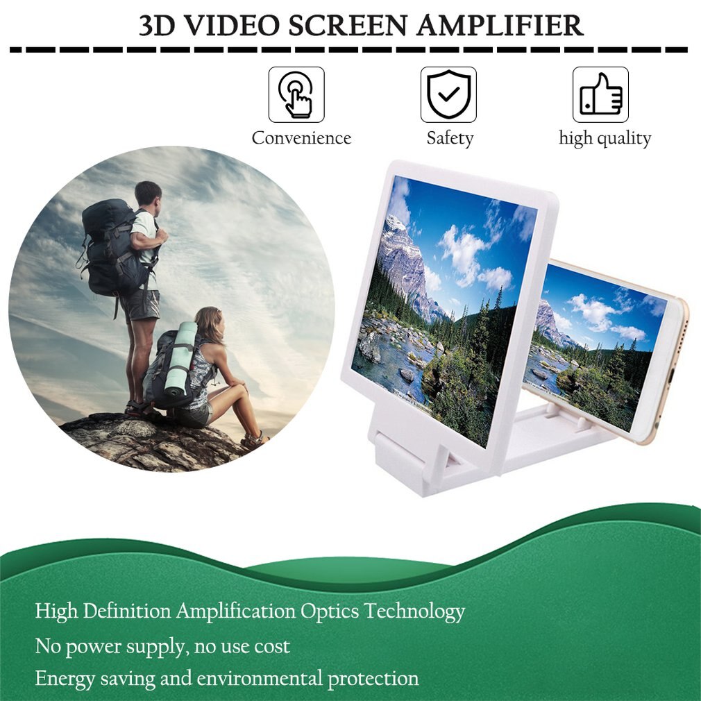Mobiele Telefoon Screen Vergrootglas Ogen Bescherming Display 3D Video Screen Versterker Vergroot Uitbreiden Stand Houder Zonder Power