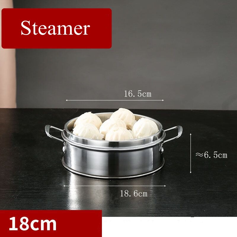 Stainless Steel Food Steamed Instant Pot Steamer Rack Cooker with Cover Food Steaming Tray Grid Double Ear Kitchen Cooking Tool: 18cm