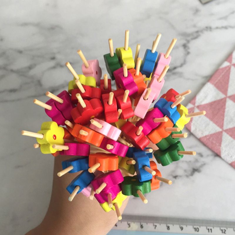 100pcs Flower Food Picks Dessert Buffet Fruit Salad Fork Cake Muffin Party Vegetable Sticks Cocktail Toothpicks Cake Sign