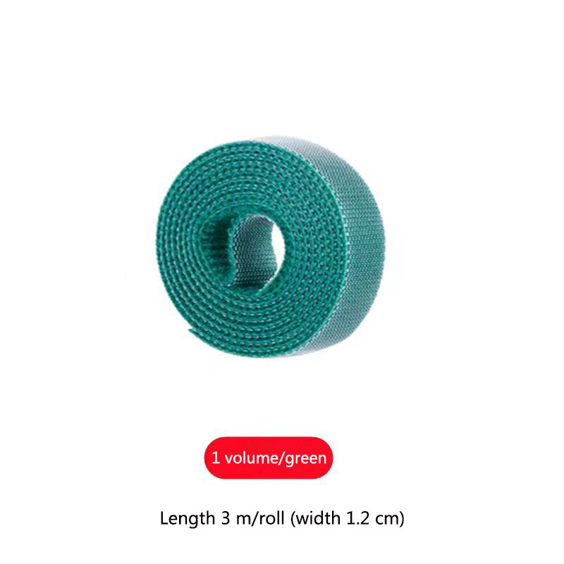 Multi-Functional Velcro Tied Headphone Network Cable Data Cable For Easy Storage Free Cutting Reusable Strong Sticking Force: green