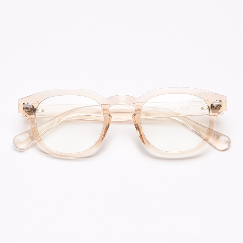 Lunettes Johnny Depp anti-lumière bleue pour homme et femme, verres optiques ronds et transparents pour ordinateur, de TR90 rétro: C5