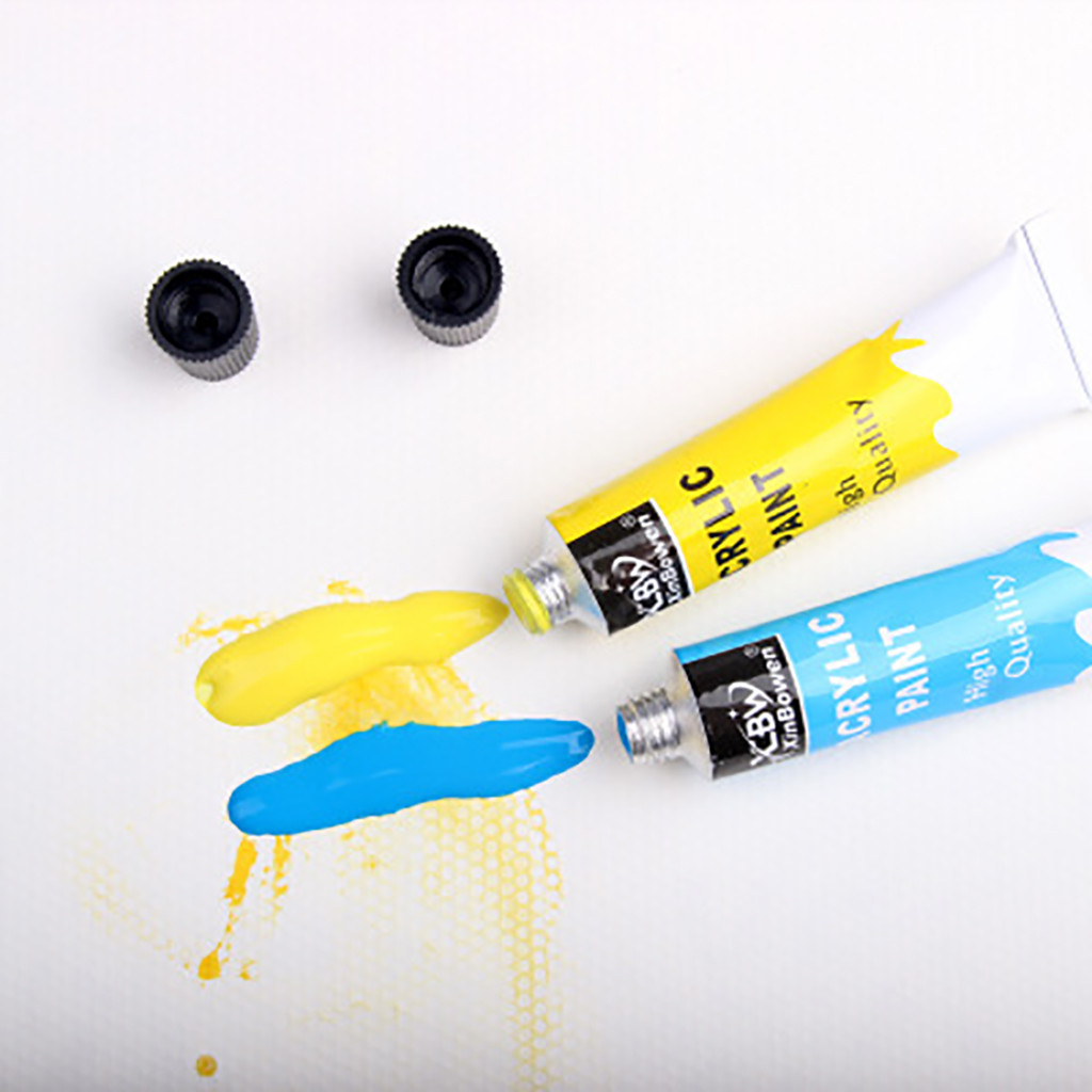 12 Ml 12 Kleur Professionele Acryl Verf Set Hand Geschilderde Muur Verf Buizen Kunstenaar Tekenen Schilderen Pigment Gratis Borstel # J