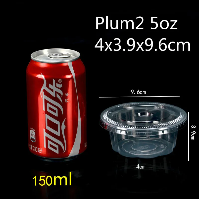Vasos desechables de plástico para pudín, recipientes pequeños de plástico con tapa, para postre, boda, de cumpleaños, 1/2/3/4/5/6/8/10oz, 100 piezas: Gris oscuro