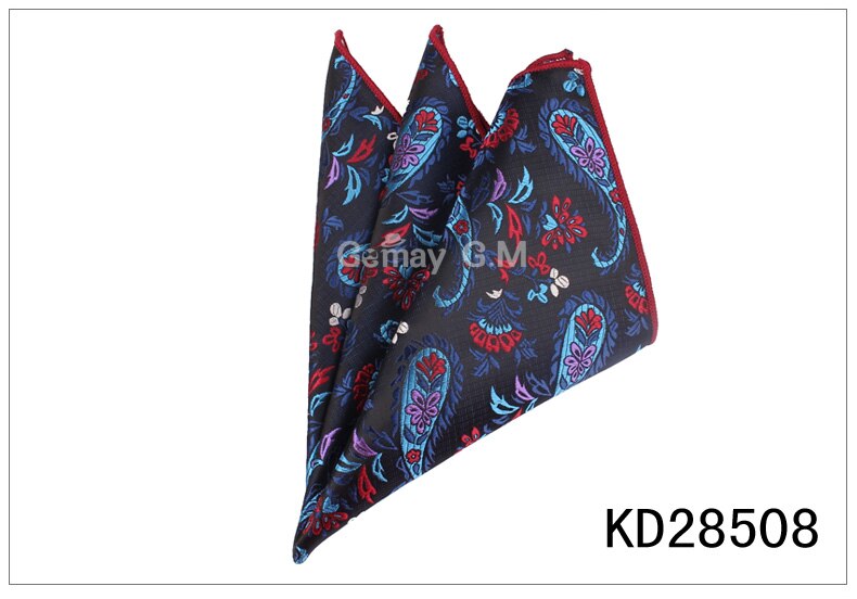 Mænd lommetørklæder hanky til mænd blomstret herre lommetørklæder afslappet jakkesæt firkantede lommetørklæde håndklæder til fest 25 cm x 25 cm: Kd28508