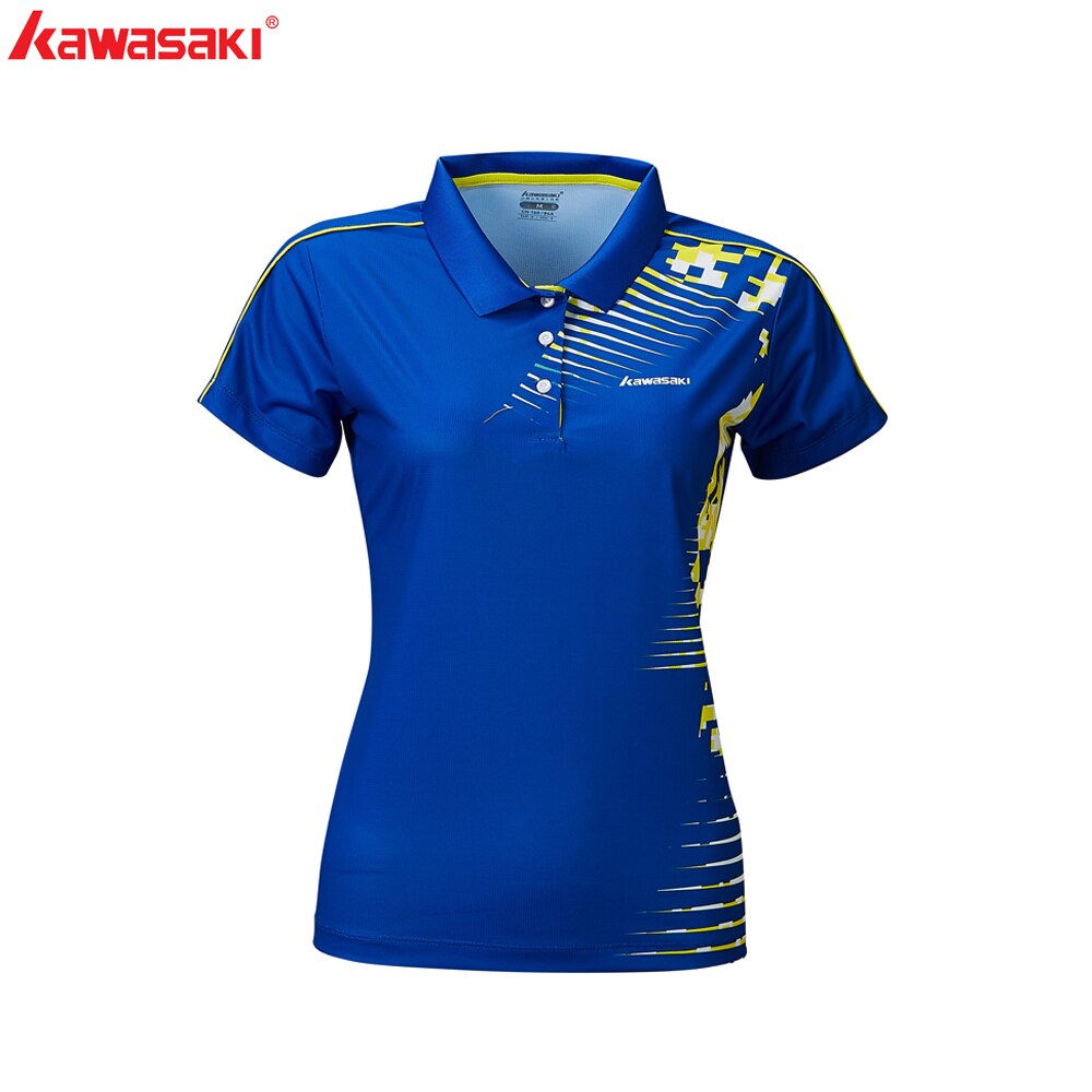 KAWASAKI de las mujeres de la de poliéster camisa Polo manga corta bádminton Tenis de Mesa corriendo deportes camiseta ST-172012