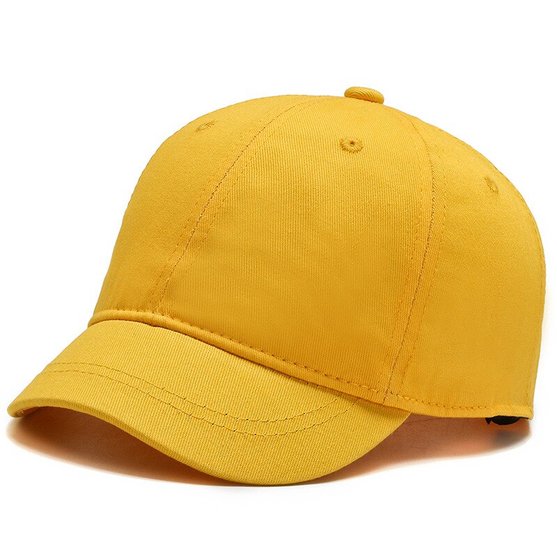 Summer Women Men Embroidered Letter M Baseball Cap Solid Snapback Short Brim Sunhat Outdoor Hip Hop Baseball Hats Casquette: Yellow Cap